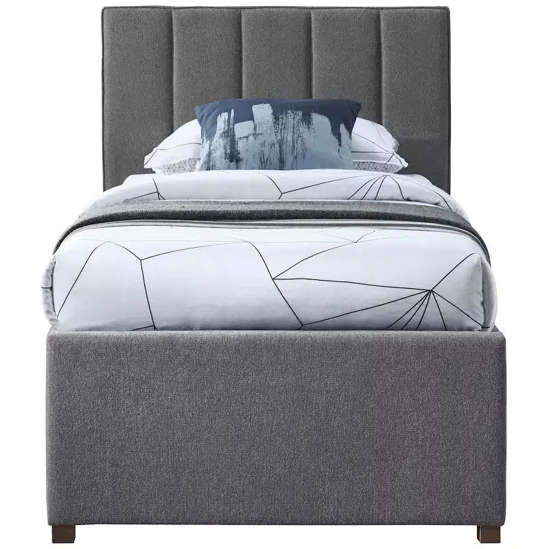 Lit gigogne double en tissu texturé lin Harper, Meridian Furniture