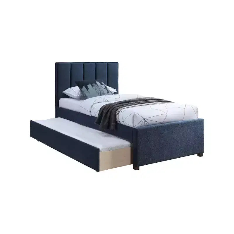 Lit gigogne double en tissu texturé lin Harper, Meridian Furniture