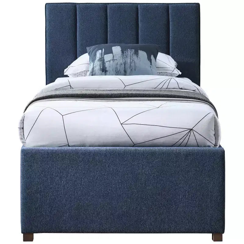 Lit gigogne double en tissu texturé lin Harper, Meridian Furniture