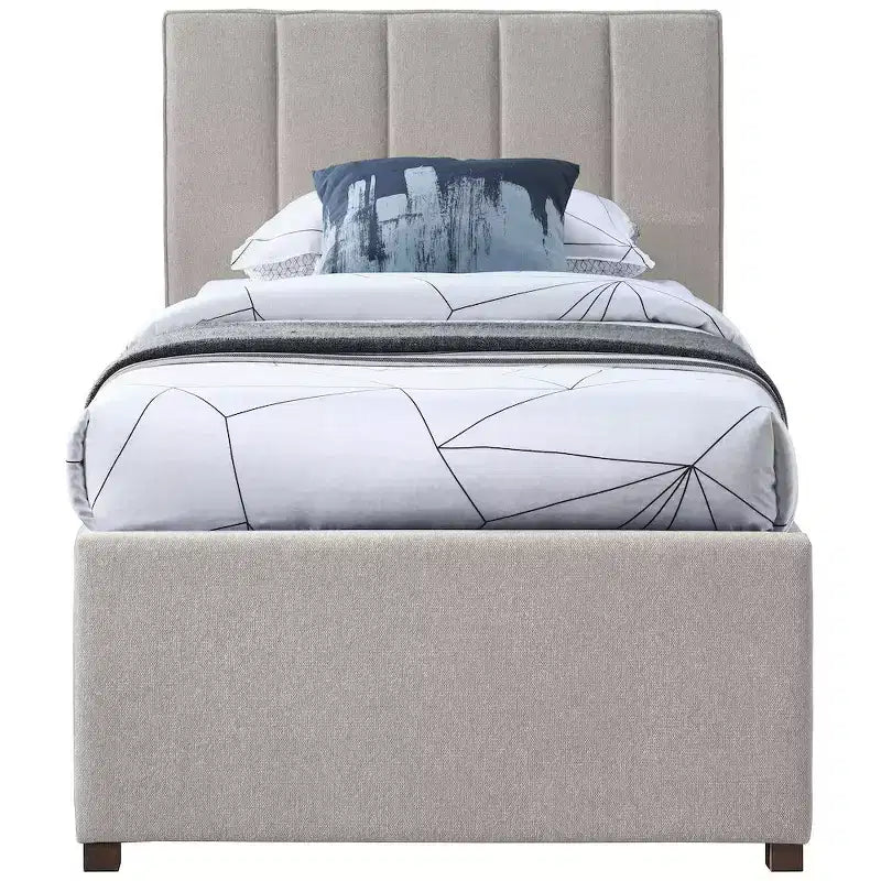 Lit gigogne double en tissu texturé lin Harper, Meridian Furniture