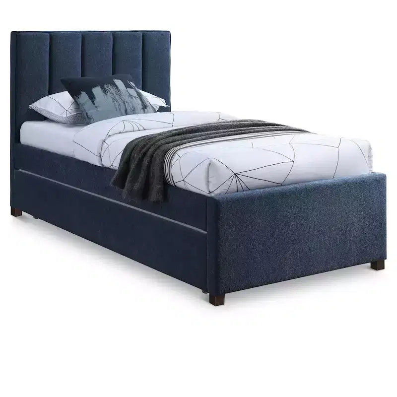 Lit gigogne double en tissu texturé lin Harper, Meridian Furniture