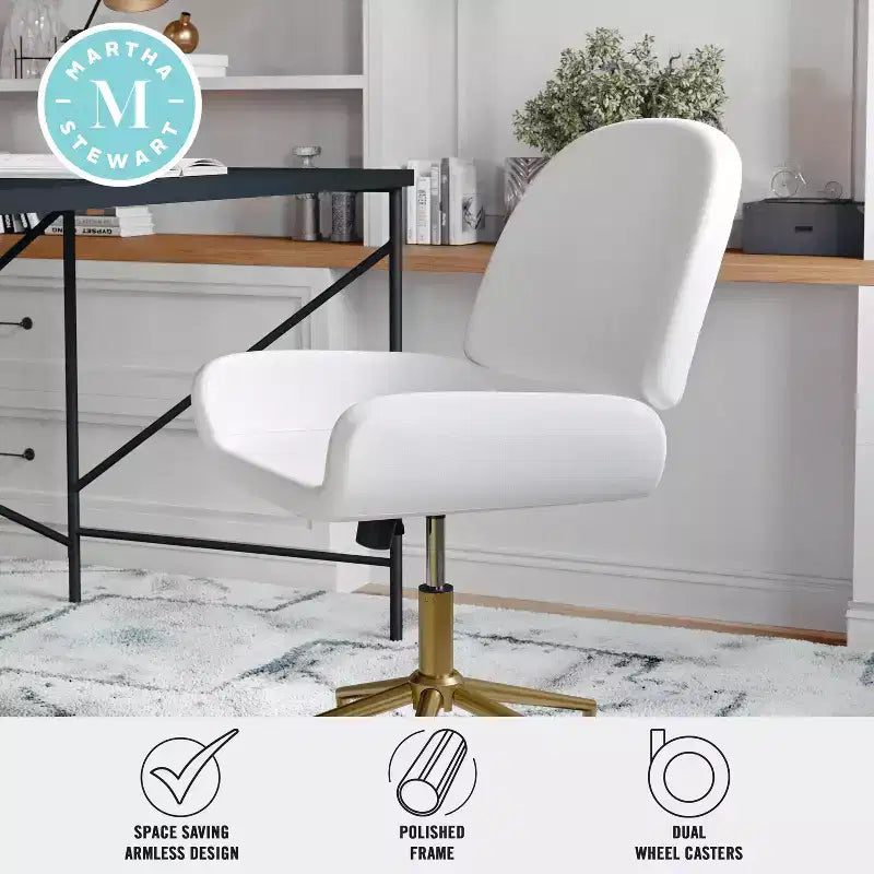 Chaise de bureau rembourrée Tyla Martha Stewart