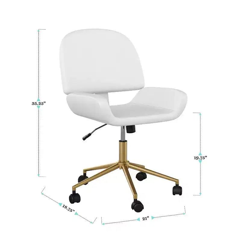 Chaise de bureau rembourrée Tyla Martha Stewart