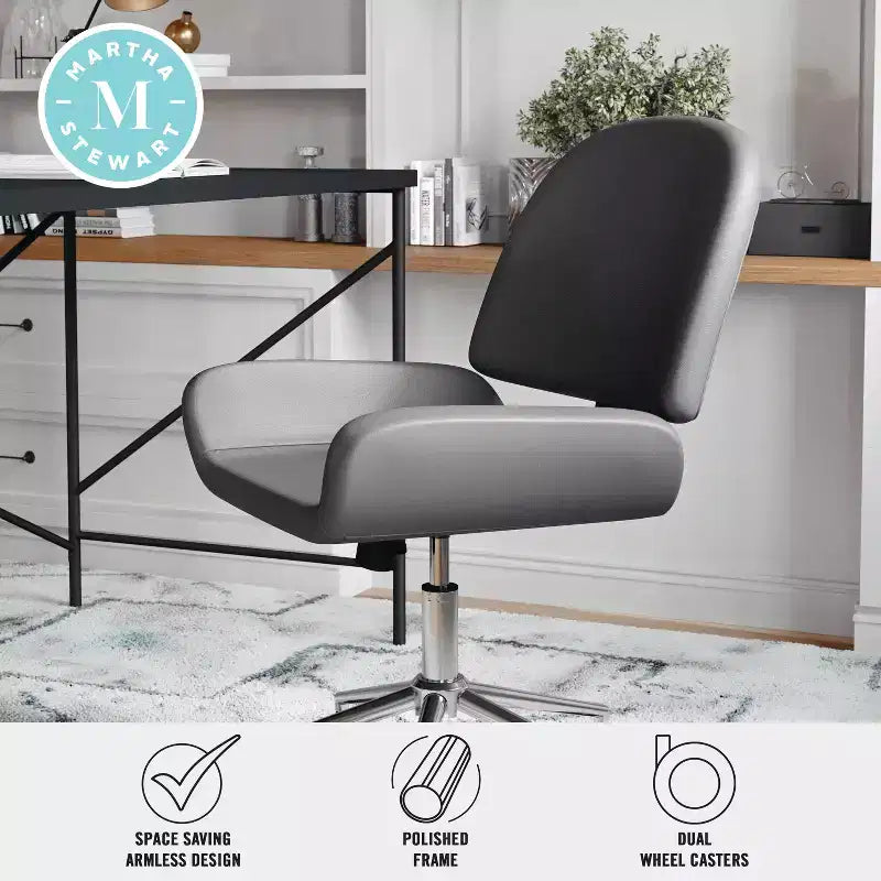 Chaise de bureau rembourrée Tyla Martha Stewart