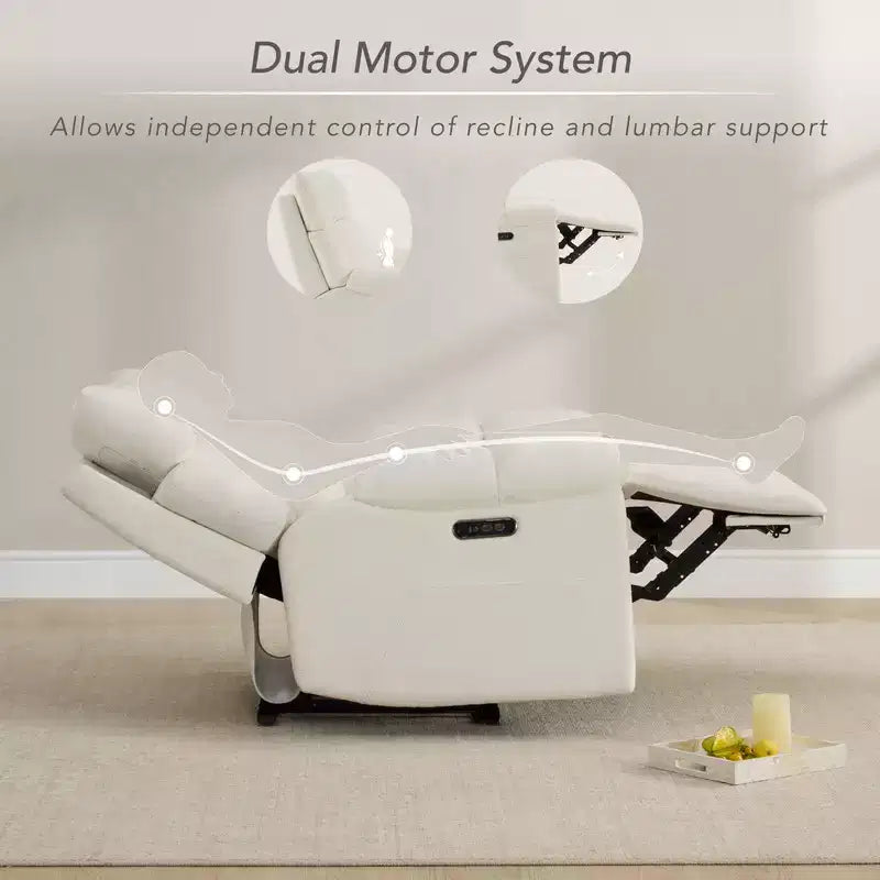 Fauteuil inclinable de puériculture Spruce & Spring Power Lay Flat avec haut-parleurs Bluetooth et soutien lombaire électrique