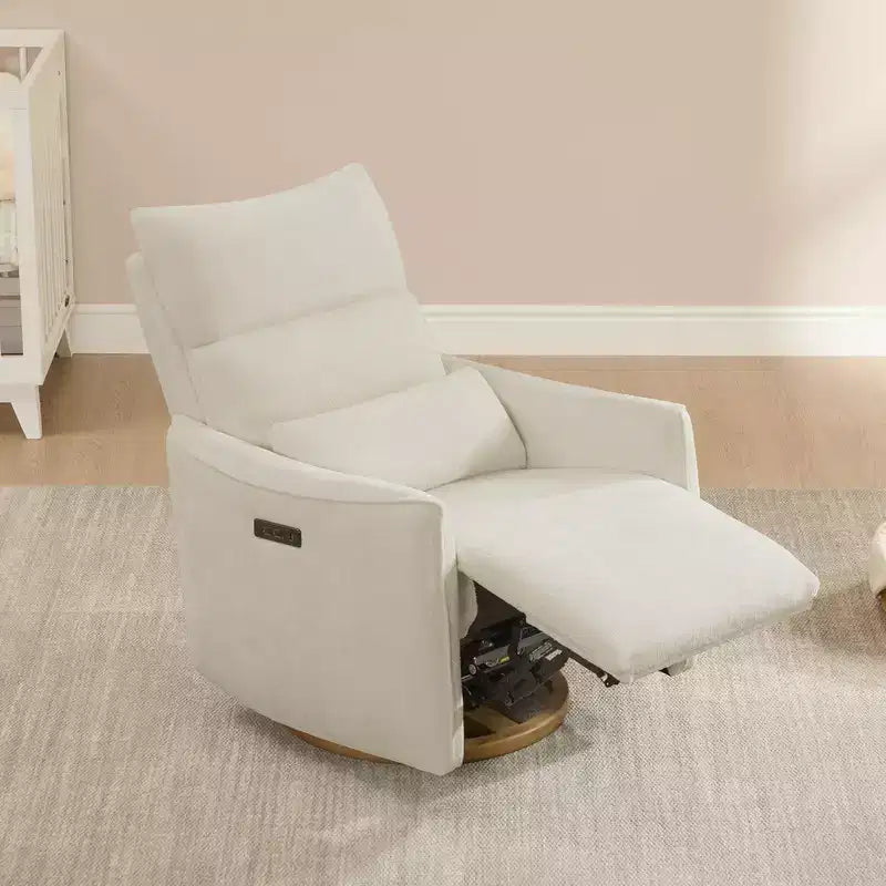 Fauteuil inclinable pivotant motorisé Spruce & Spring, double motorisation, planeur de nurserie avec coussin lombaire