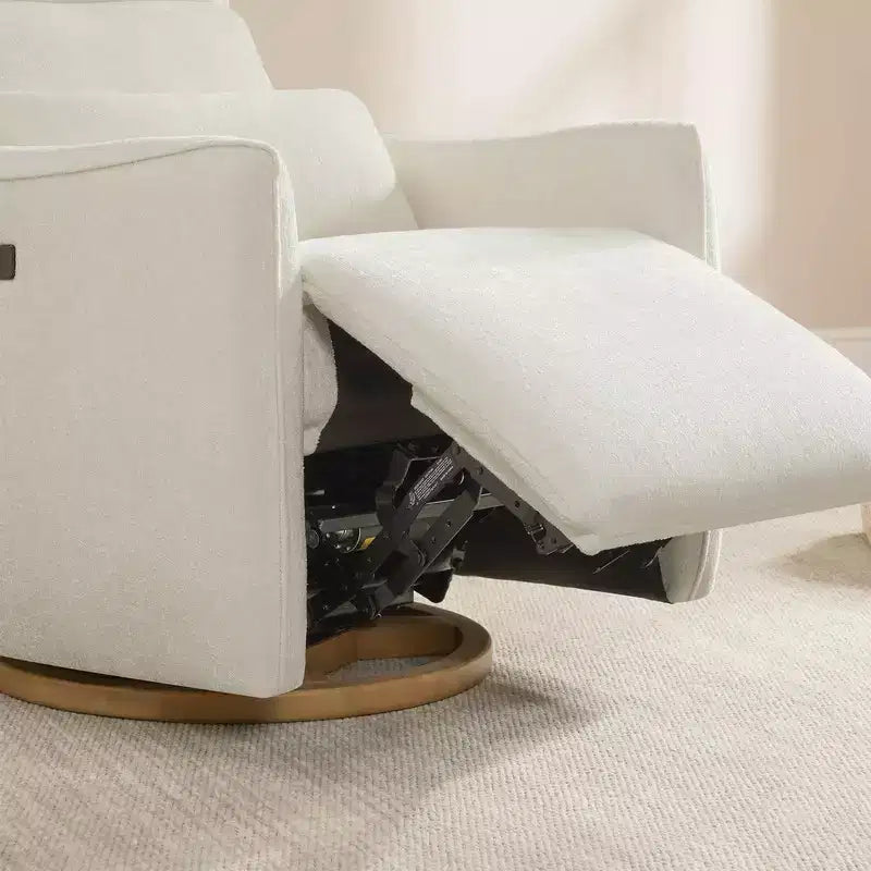 Fauteuil inclinable pivotant motorisé Spruce & Spring, double motorisation, planeur de nurserie avec coussin lombaire