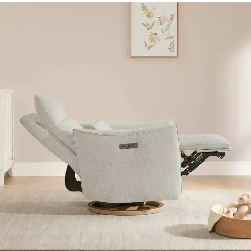 Fauteuil inclinable pivotant motorisé Spruce & Spring, double motorisation, planeur de nurserie avec coussin lombaire