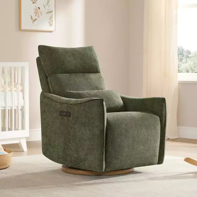 Fauteuil inclinable pivotant motorisé Spruce & Spring, double motorisation, planeur de nurserie avec coussin lombaire
