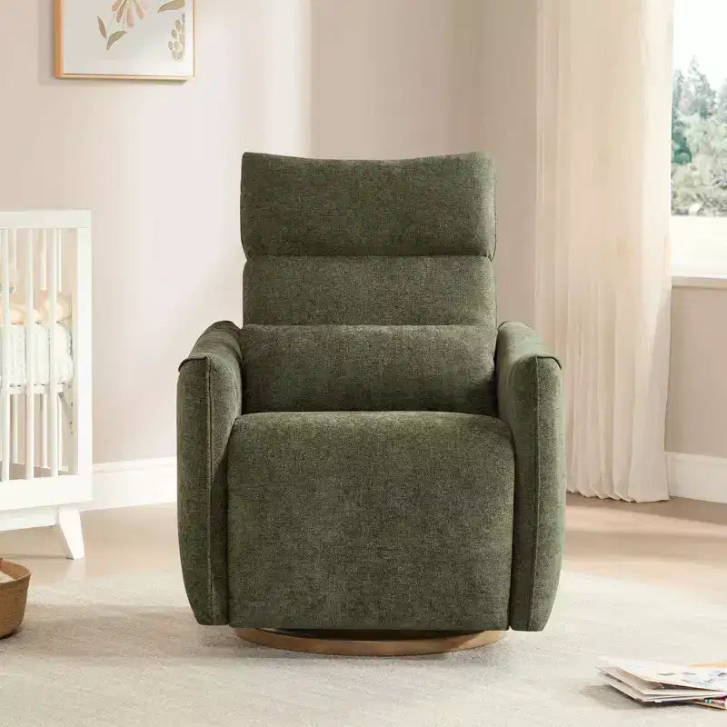 Fauteuil inclinable pivotant motorisé Spruce & Spring, double motorisation, planeur de nurserie avec coussin lombaire