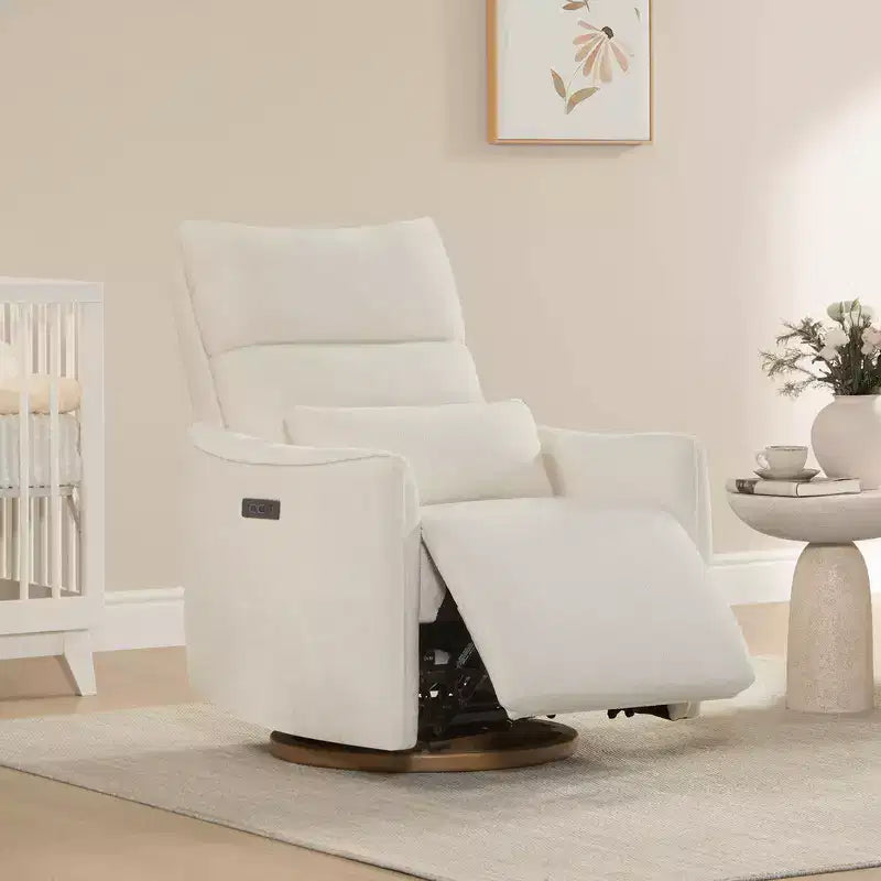 Fauteuil inclinable pivotant motorisé Spruce & Spring, double motorisation, planeur de nurserie avec coussin lombaire