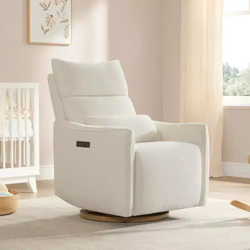 Fauteuil inclinable pivotant motorisé Spruce & Spring, double motorisation, planeur de nurserie avec coussin lombaire