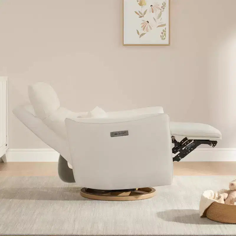 Fauteuil inclinable pivotant motorisé Spruce & Spring, double motorisation, planeur de nurserie avec coussin lombaire