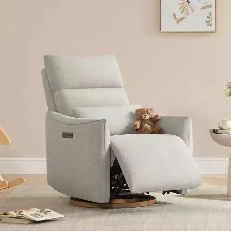 Fauteuil inclinable pivotant motorisé Spruce & Spring, double motorisation, planeur de nurserie avec coussin lombaire