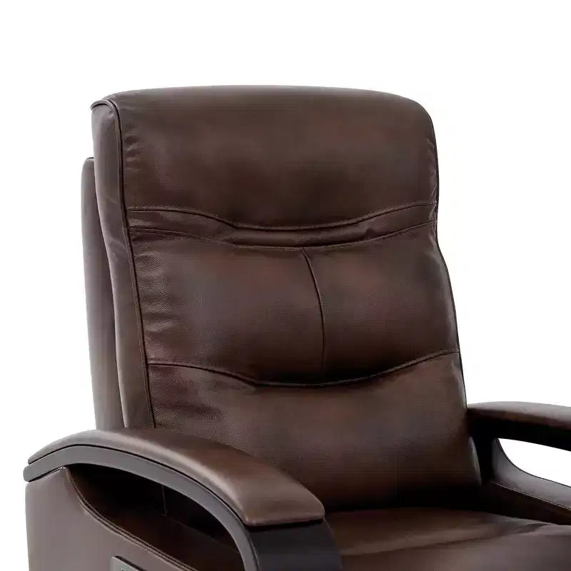 Fauteuil inclinable, pivotant et berçant Spruce & Spring en cuir avec appuie-tête motorisé