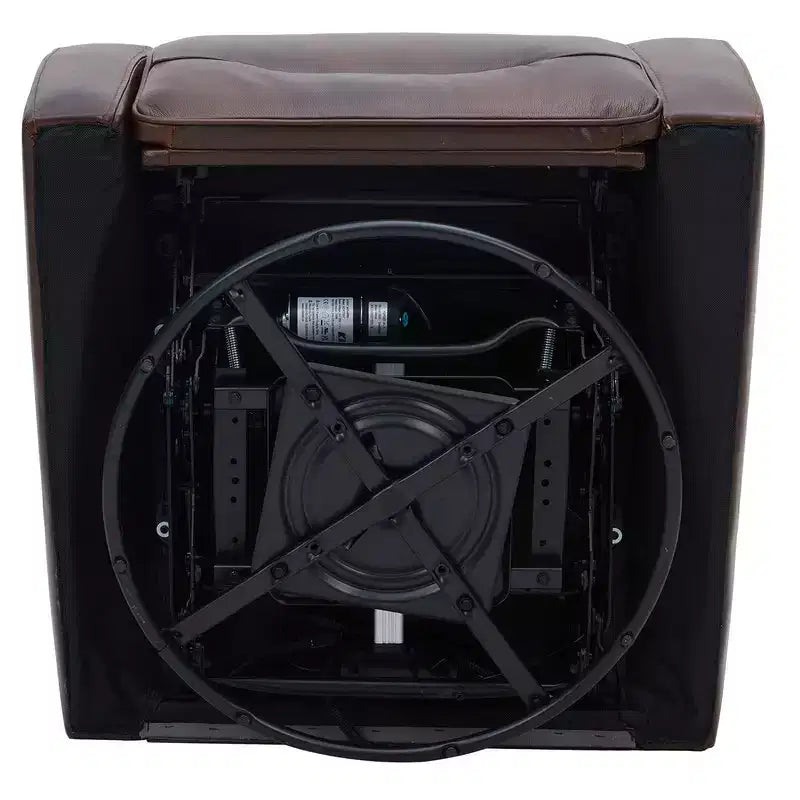 Fauteuil inclinable, pivotant et berçant Spruce & Spring en cuir avec appuie-tête motorisé