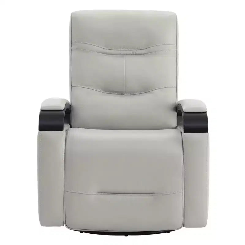 Fauteuil inclinable, pivotant et berçant Spruce & Spring en cuir avec appuie-tête motorisé
