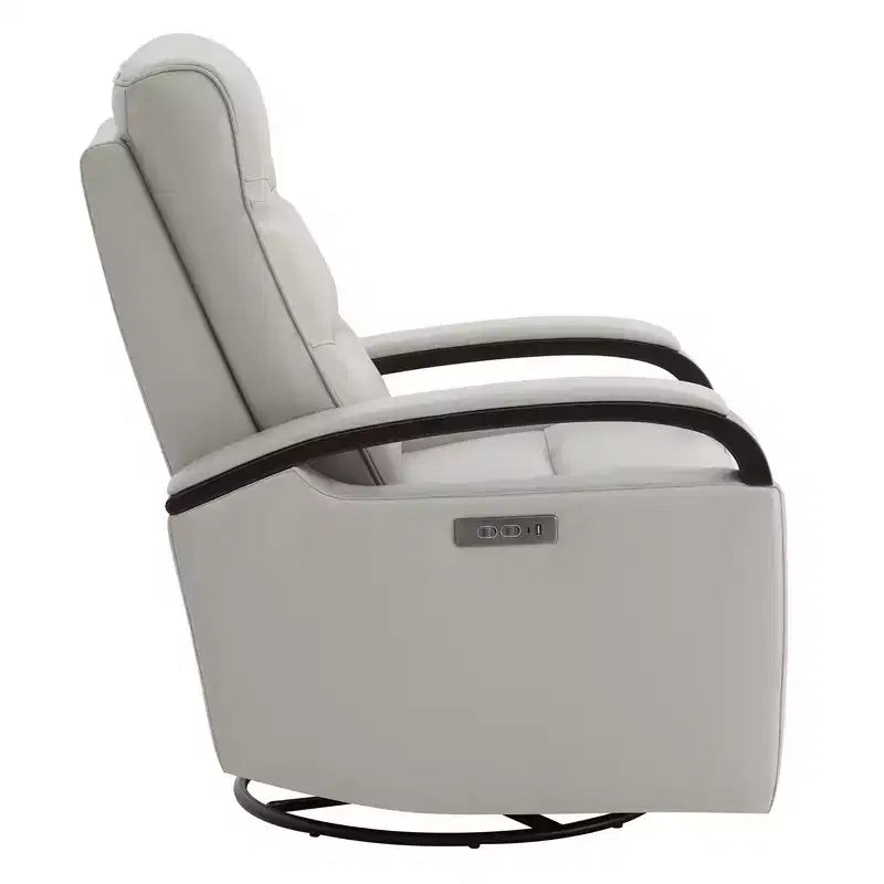 Fauteuil inclinable, pivotant et berçant Spruce & Spring en cuir avec appuie-tête motorisé