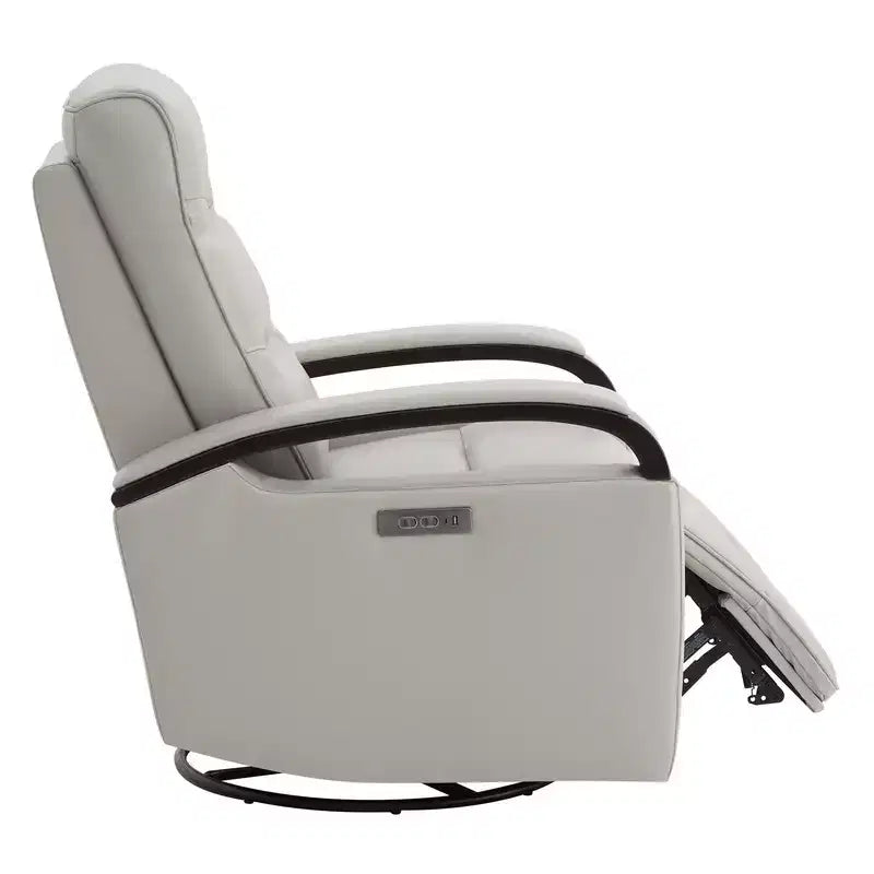 Fauteuil inclinable, pivotant et berçant Spruce & Spring en cuir avec appuie-tête motorisé