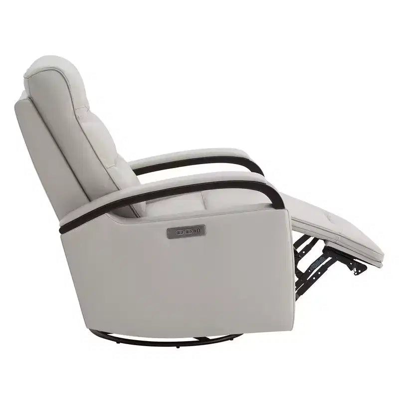 Fauteuil inclinable, pivotant et berçant Spruce & Spring en cuir avec appuie-tête motorisé