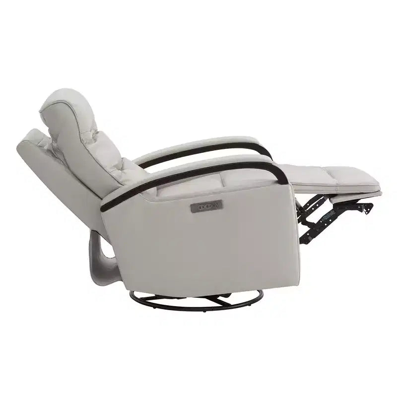 Fauteuil inclinable, pivotant et berçant Spruce & Spring en cuir avec appuie-tête motorisé