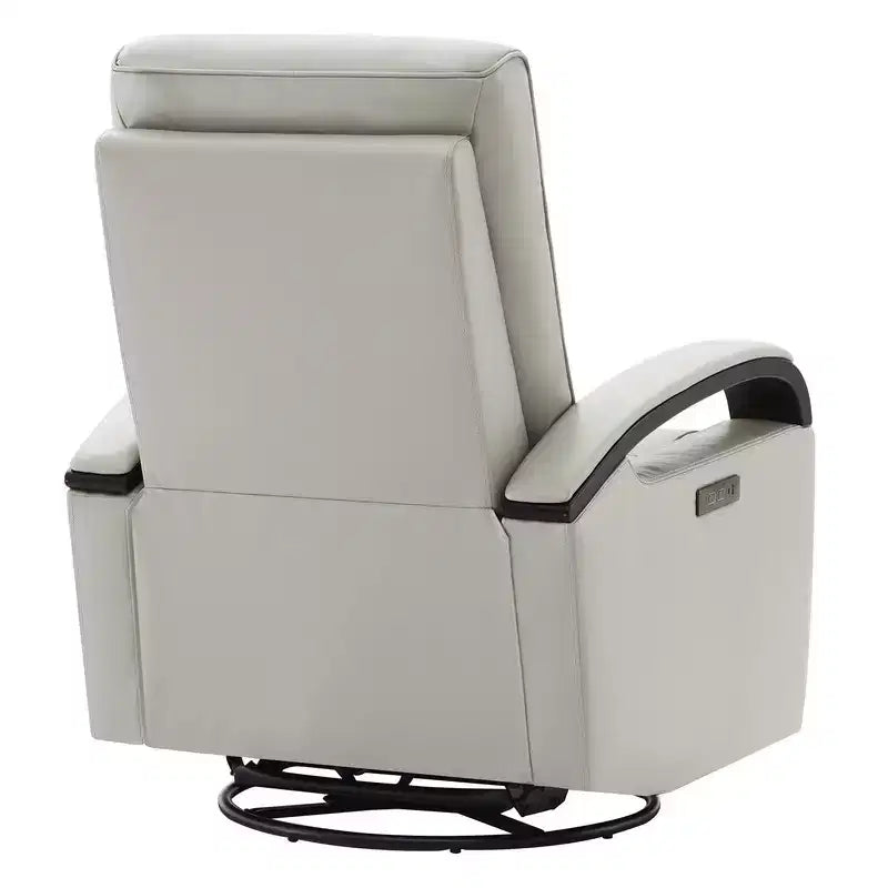 Fauteuil inclinable, pivotant et berçant Spruce & Spring en cuir avec appuie-tête motorisé