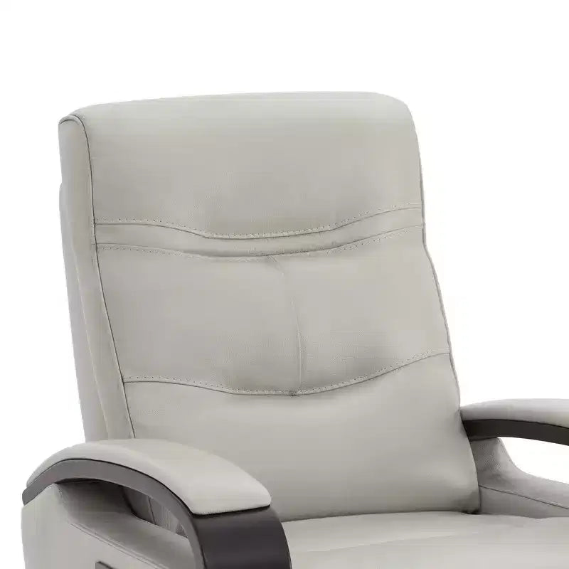 Fauteuil inclinable, pivotant et berçant Spruce & Spring en cuir avec appuie-tête motorisé