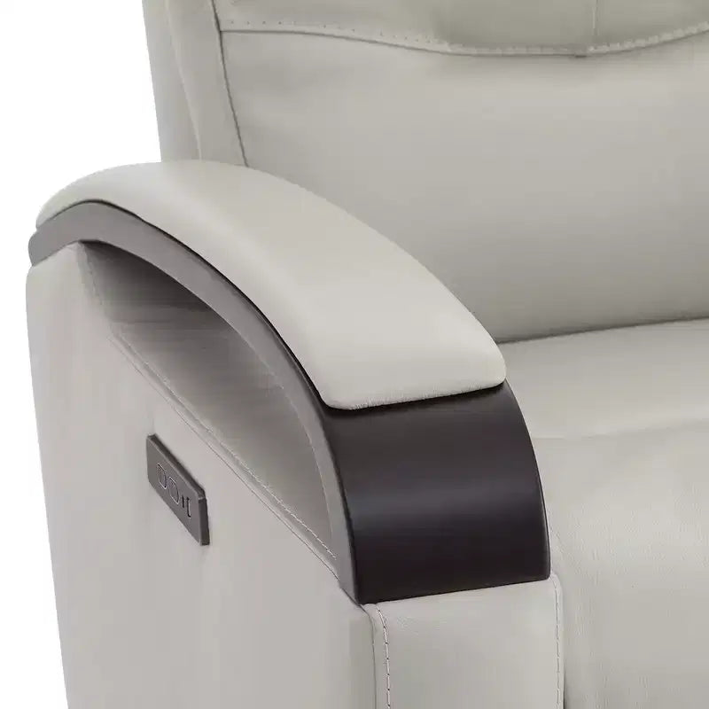 Fauteuil inclinable, pivotant et berçant Spruce & Spring en cuir avec appuie-tête motorisé