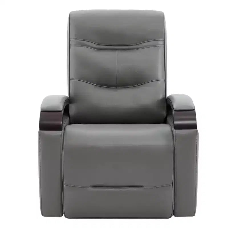 Fauteuil inclinable, pivotant et berçant Spruce & Spring en cuir avec appuie-tête motorisé