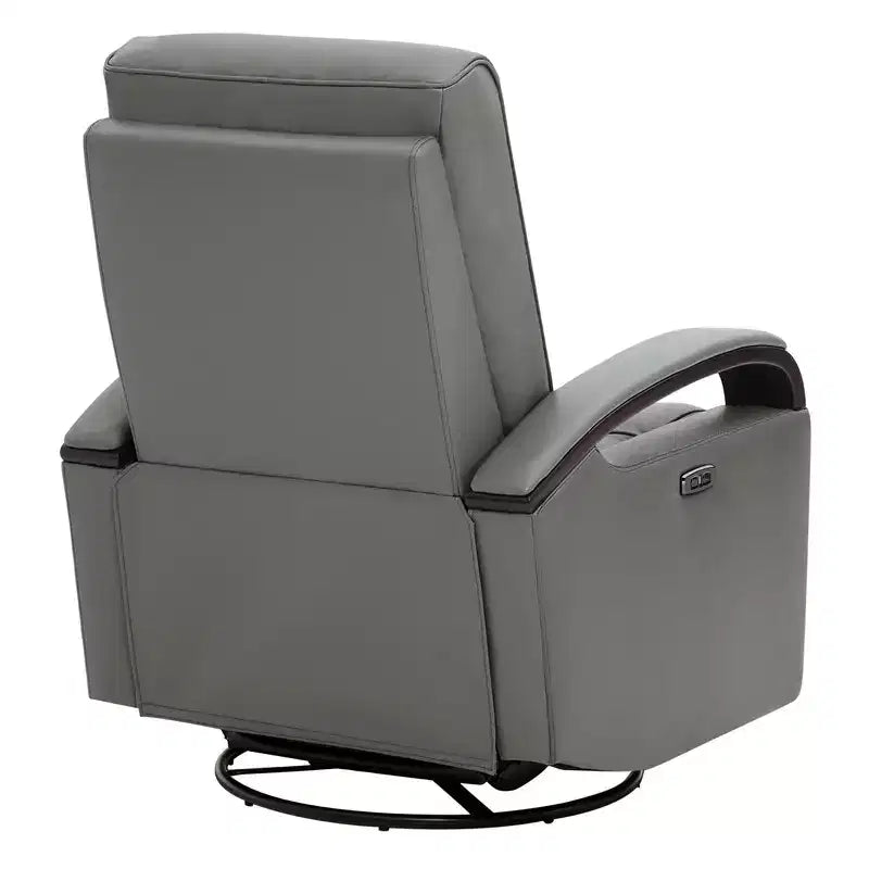 Fauteuil inclinable, pivotant et berçant Spruce & Spring en cuir avec appuie-tête motorisé