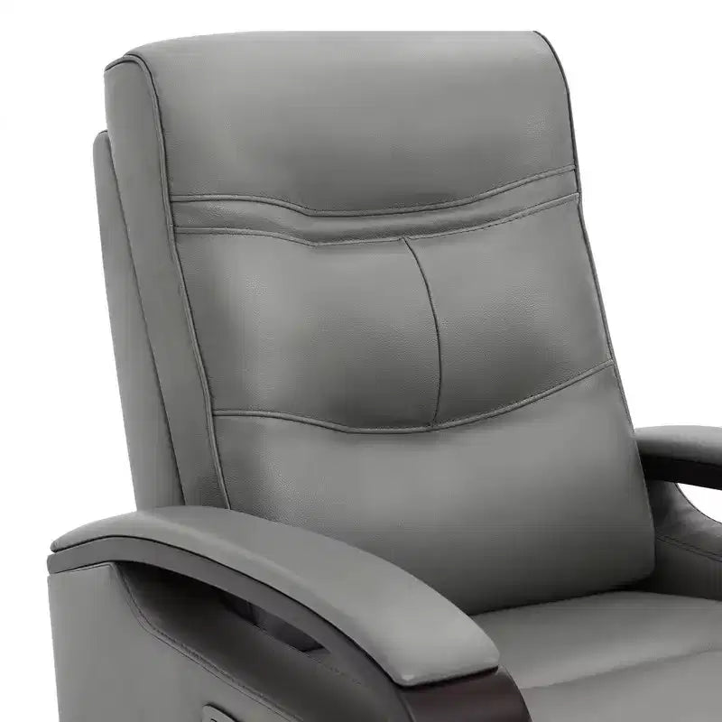 Fauteuil inclinable, pivotant et berçant Spruce & Spring en cuir avec appuie-tête motorisé