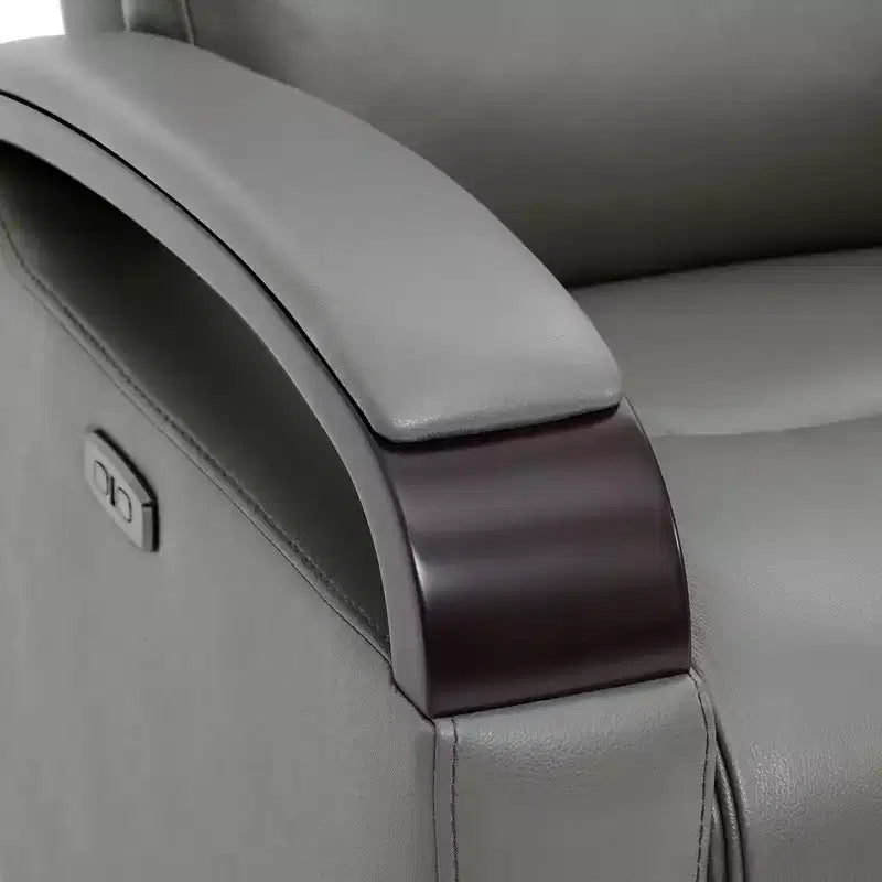 Fauteuil inclinable, pivotant et berçant Spruce & Spring en cuir avec appuie-tête motorisé
