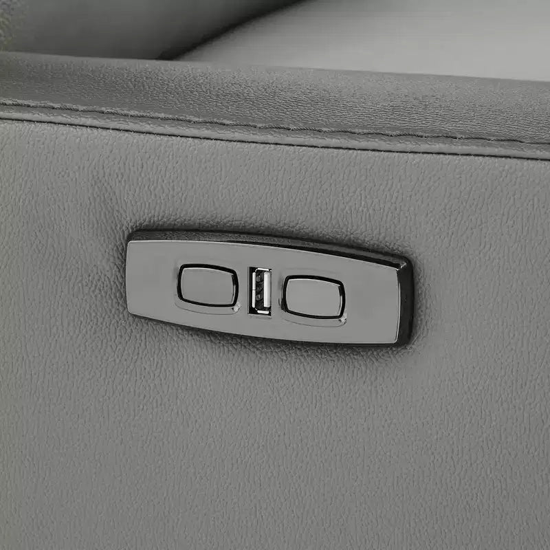 Fauteuil inclinable, pivotant et berçant Spruce & Spring en cuir avec appuie-tête motorisé