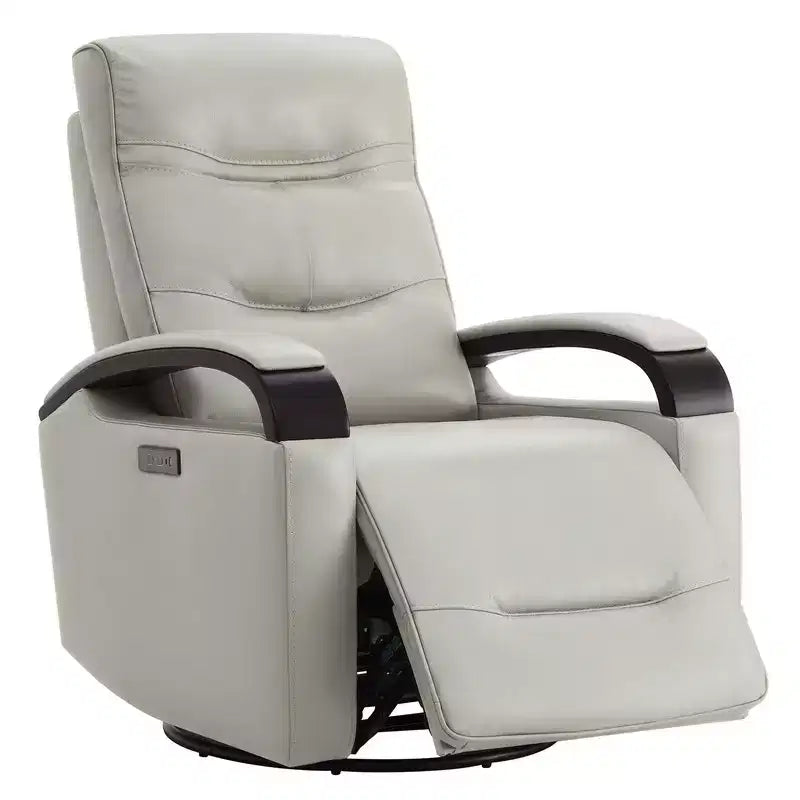 Fauteuil inclinable, pivotant et berçant Spruce & Spring en cuir avec appuie-tête motorisé