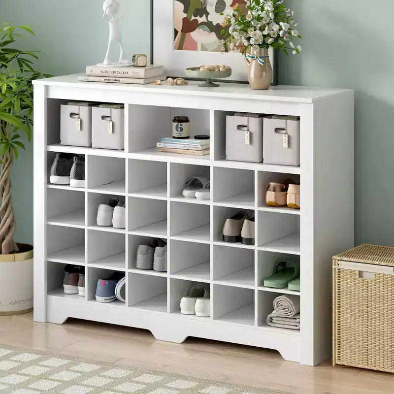 Meuble à Chaussures Élégant Okak avec Base Courbe, Étagère à Chaussures pour 24 Paires, Rangement de Chaussures pour Entrée, Salon, Couloir