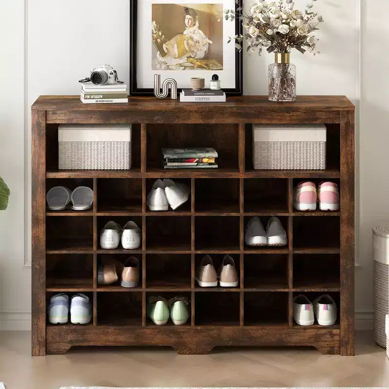 Meuble à Chaussures Élégant Okak avec Base Courbe, Étagère à Chaussures pour 24 Paires, Rangement de Chaussures pour Entrée, Salon, Couloir