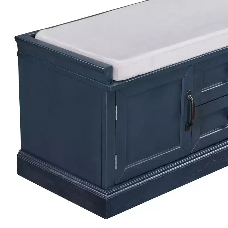 Meuble de rangement Okak, meuble d'appoint avec 2 tiroirs et 2 portes, meuble pour salon, couloir, entrée, vestibule