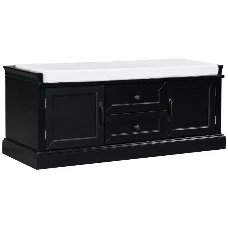 Meuble de rangement Okak, meuble d'appoint avec 2 tiroirs et 2 portes, meuble pour salon, couloir, entrée, vestibule