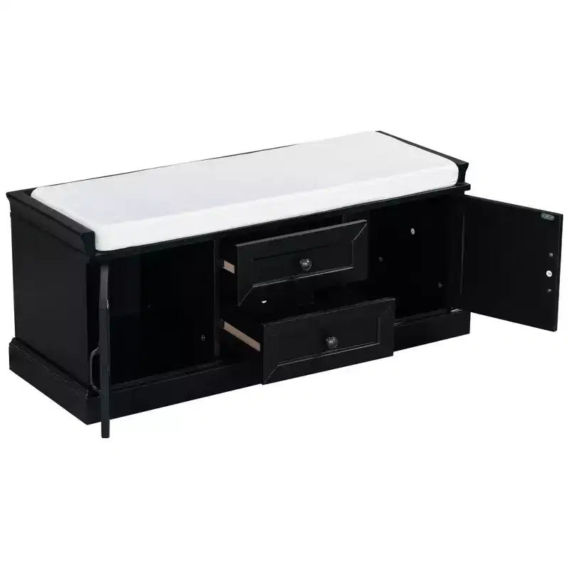 Meuble de rangement Okak, meuble d'appoint avec 2 tiroirs et 2 portes, meuble pour salon, couloir, entrée, vestibule