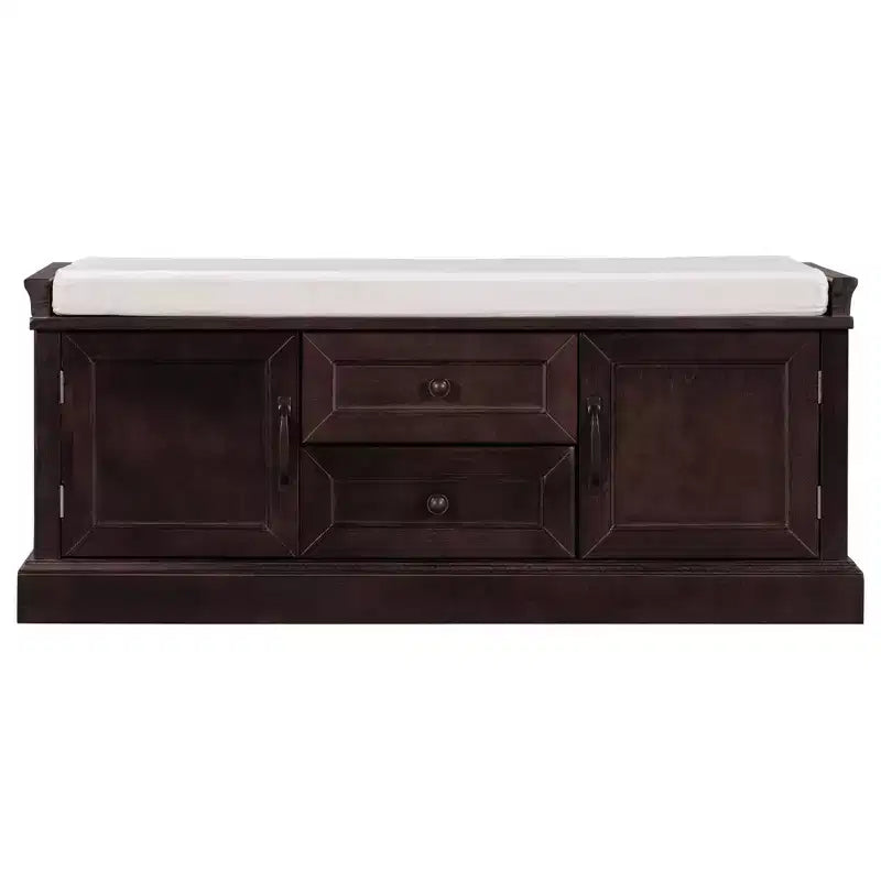 Meuble de rangement Okak, meuble d'appoint avec 2 tiroirs et 2 portes, meuble pour salon, couloir, entrée, vestibule