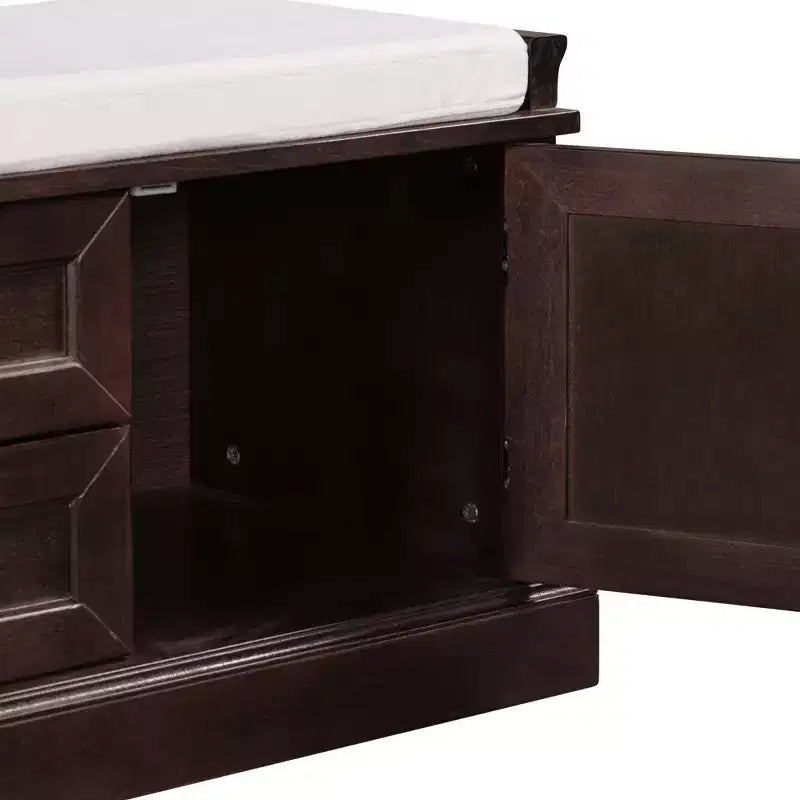 Meuble de rangement Okak, meuble d'appoint avec 2 tiroirs et 2 portes, meuble pour salon, couloir, entrée, vestibule