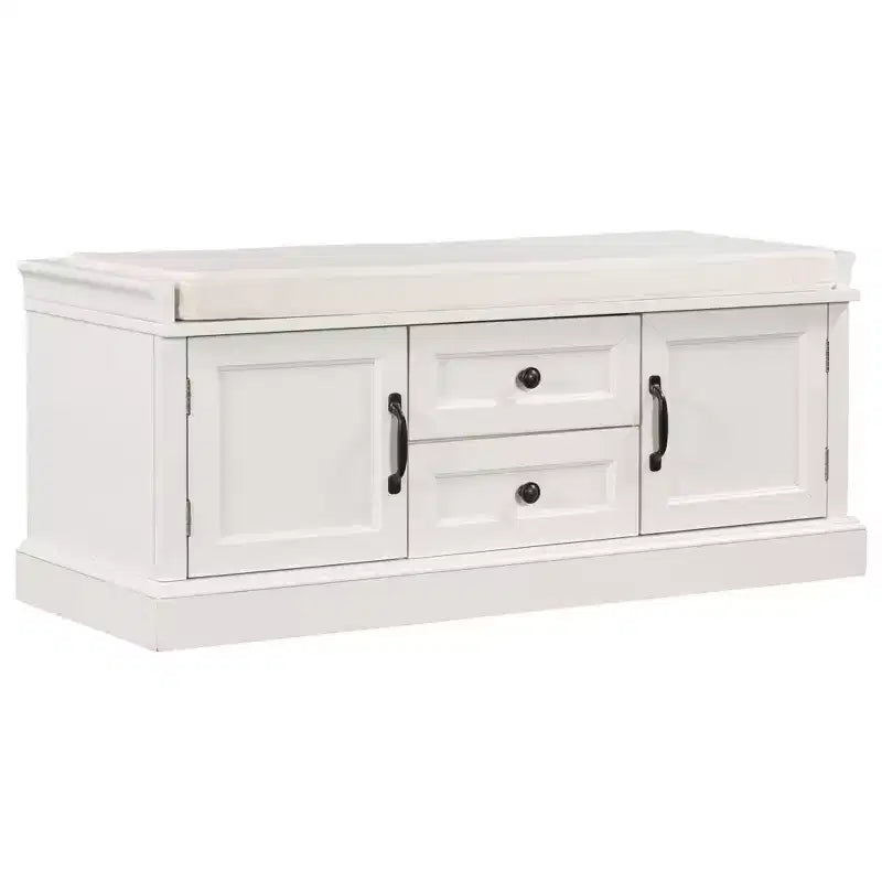 Meuble de rangement Okak, meuble d'appoint avec 2 tiroirs et 2 portes, meuble pour salon, couloir, entrée, vestibule