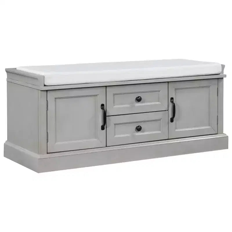 Meuble de rangement Okak, meuble d'appoint avec 2 tiroirs et 2 portes, meuble pour salon, couloir, entrée, vestibule