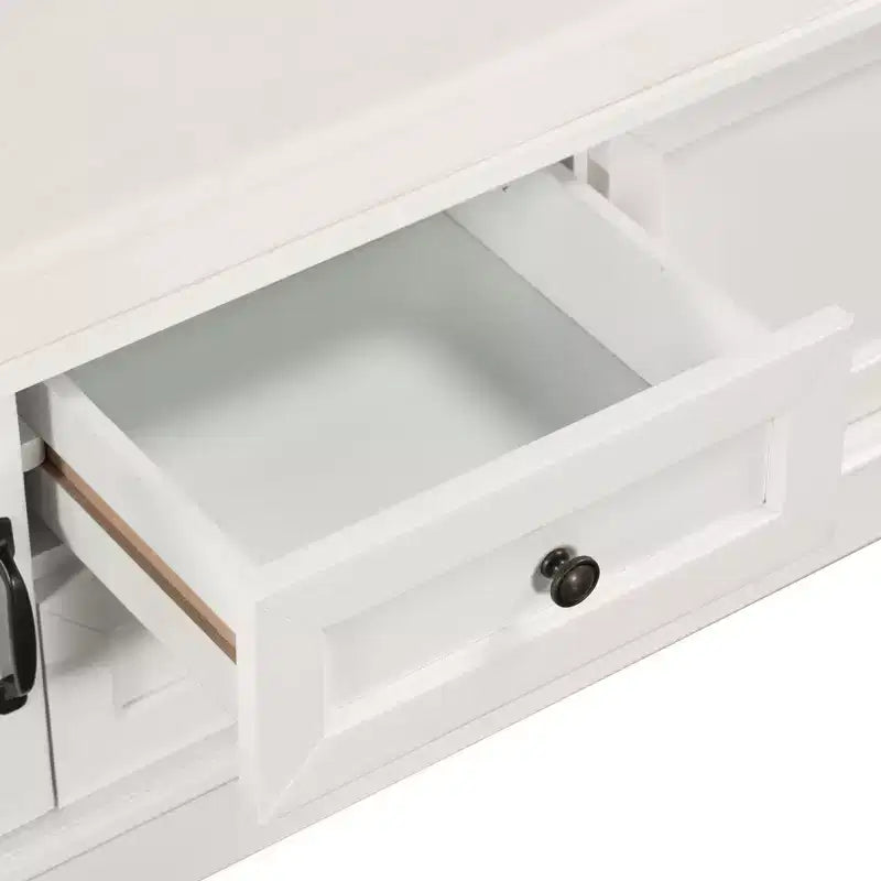 Meuble de rangement Okak, meuble d'appoint avec 2 tiroirs et 2 portes, meuble pour salon, couloir, entrée, vestibule
