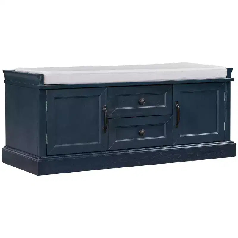Meuble de rangement Okak, meuble d'appoint avec 2 tiroirs et 2 portes, meuble pour salon, couloir, entrée, vestibule