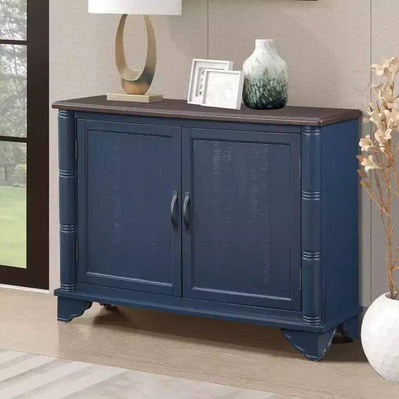 Okak Meuble d'appoint 40 pouces, Meuble de rangement avec 2 portes et plateau en bois, Meuble de rangement pour salon, salle à manger, cuisine