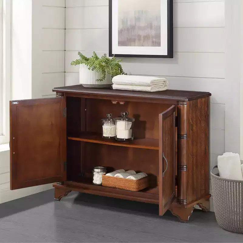 Okak Meuble d'appoint 40 pouces, Meuble de rangement avec 2 portes et plateau en bois, Meuble de rangement pour salon, salle à manger, cuisine
