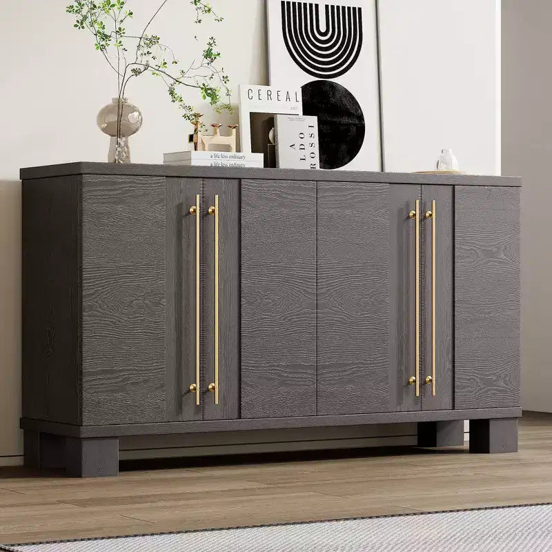 Meuble d'appoint moderne Okak, buffet avec 4 portes et 4 étagères, meuble de rangement pour salon, salle à manger, cuisine