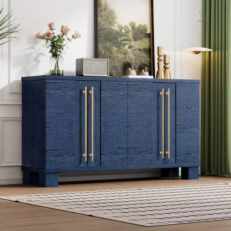 Meuble d'appoint moderne Okak, buffet avec 4 portes et 4 étagères, meuble de rangement pour salon, salle à manger, cuisine