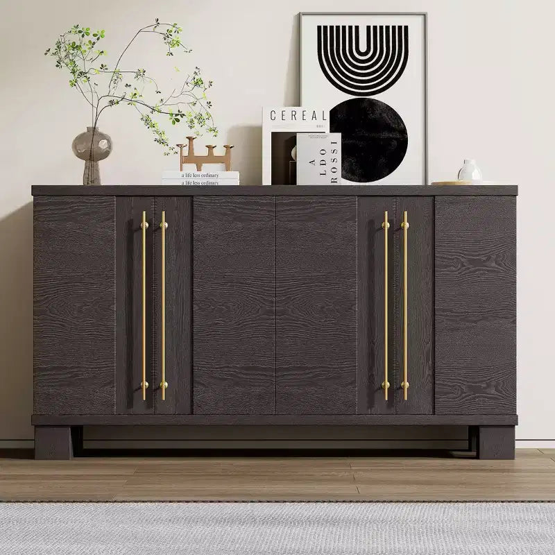 Meuble d'appoint moderne Okak, buffet avec 4 portes et 4 étagères, meuble de rangement pour salon, salle à manger, cuisine